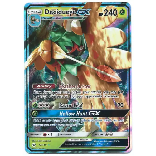 Decidueye Gx Pokemon Card Sun And Moon 12 149 Ultra Rare Holo