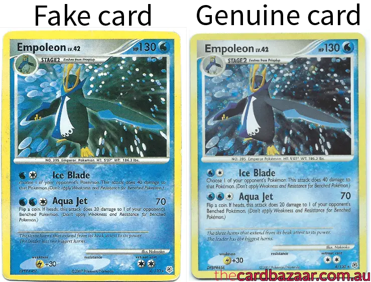 real and fake pokemon cards